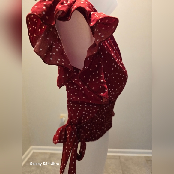 Ruffle Blouse with side ties - Picture 2 of 3